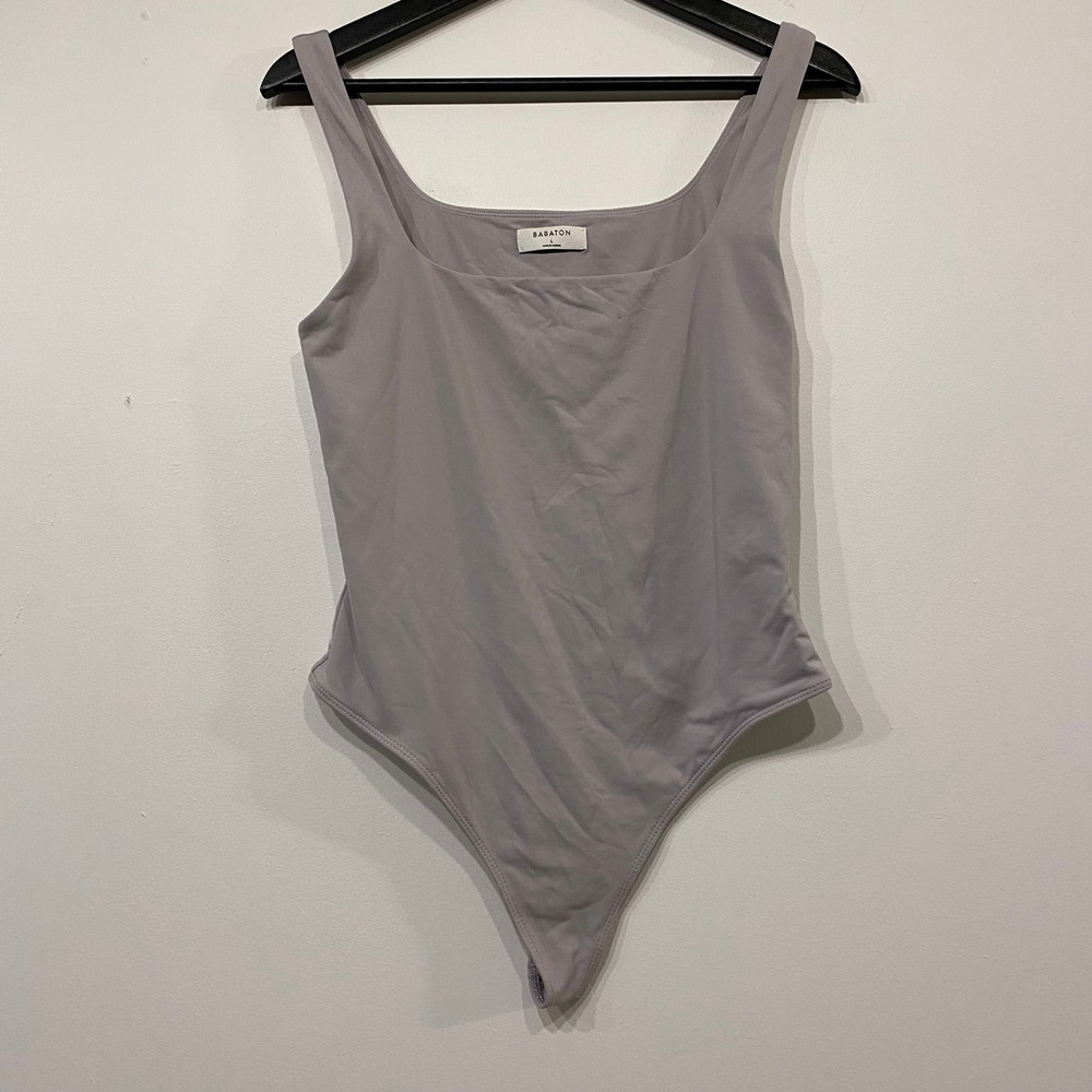 Babaton Aritzia Contour Squareneck Bodysuit Lavender Grey Large